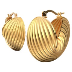 18K Solid Gold Hoop Earrings Designed and Crafted in Italy by Oltremare Gioielli