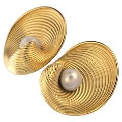 Akoya Pearl 18k Gold Earrings Designed and Crafted in Italy  Oltremare Gioielli