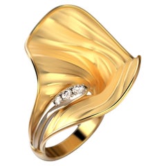 Oltremare Gioielli 18k Gold Ring with Diamonds, Made in Italy Diamond Ring