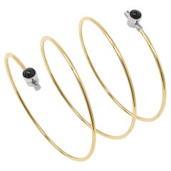 Feines Armband mit Onyx, 18 Karat Gelbgold