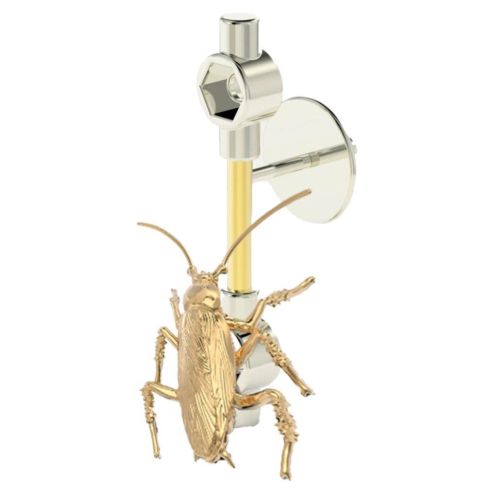 Modularer Monoearring mit Insektenmuster aus Gelbgold 18k im Angebot