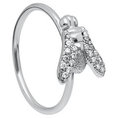 maxi FLY Essential Ring in 18K White Gold with Full Pavé Diamonds - ECH JEWELRY