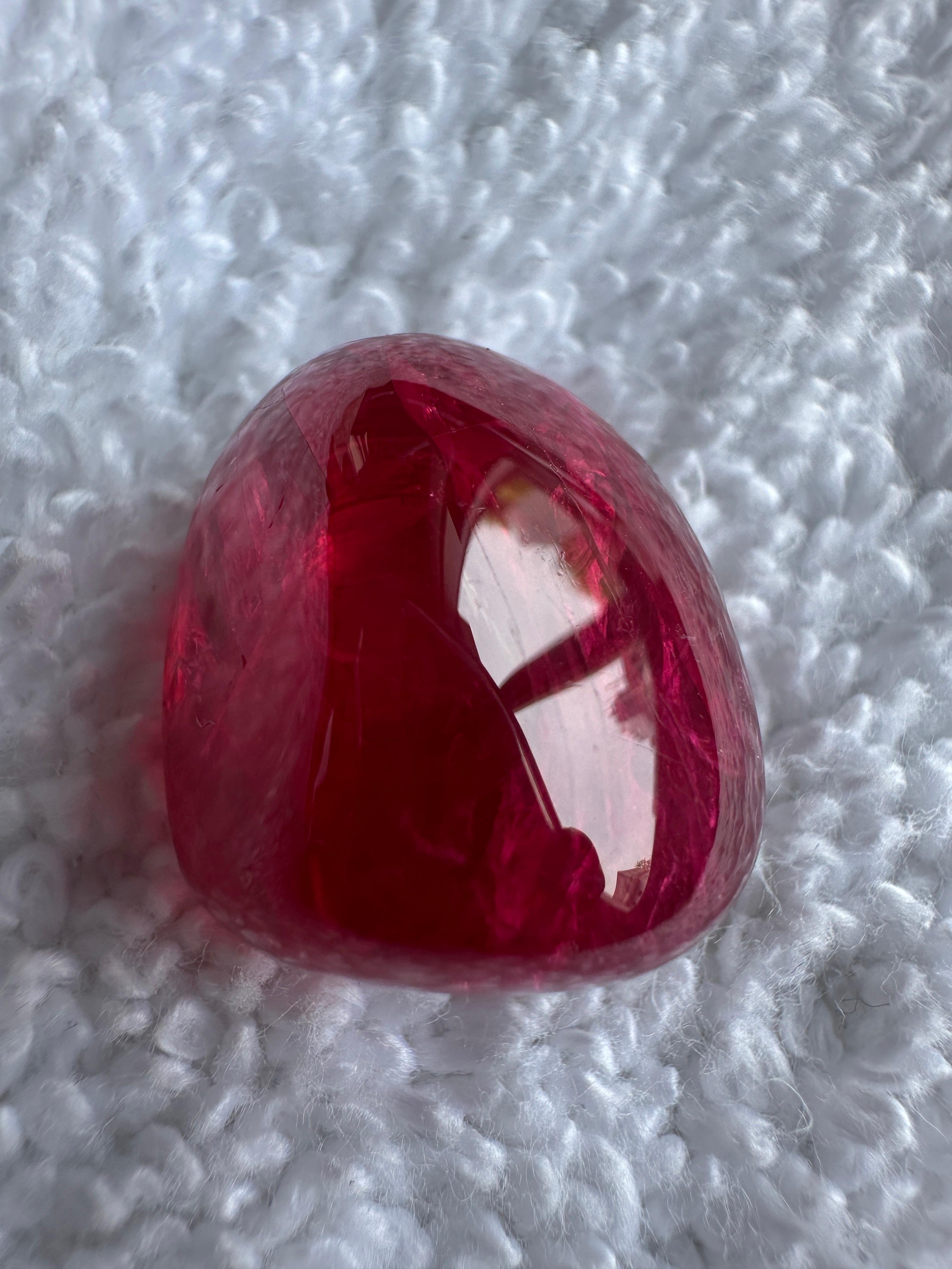 54.83 Carat Burmese Red Spinel Cabochon for Fine Jewelry In New Condition For Sale In Jaipur, RJ