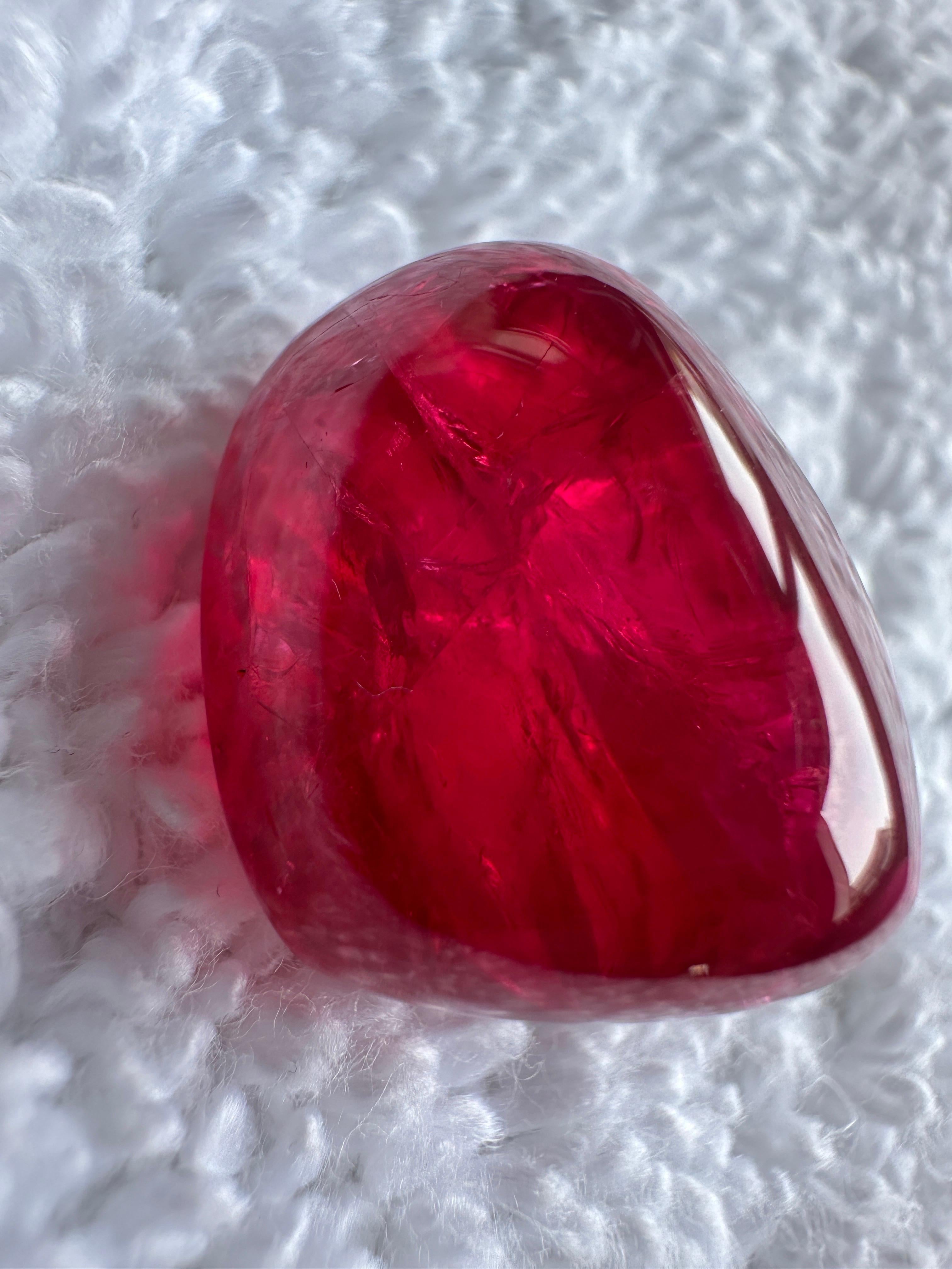 Women's or Men's 54.83 Carat Burmese Red Spinel Cabochon for Fine Jewelry For Sale