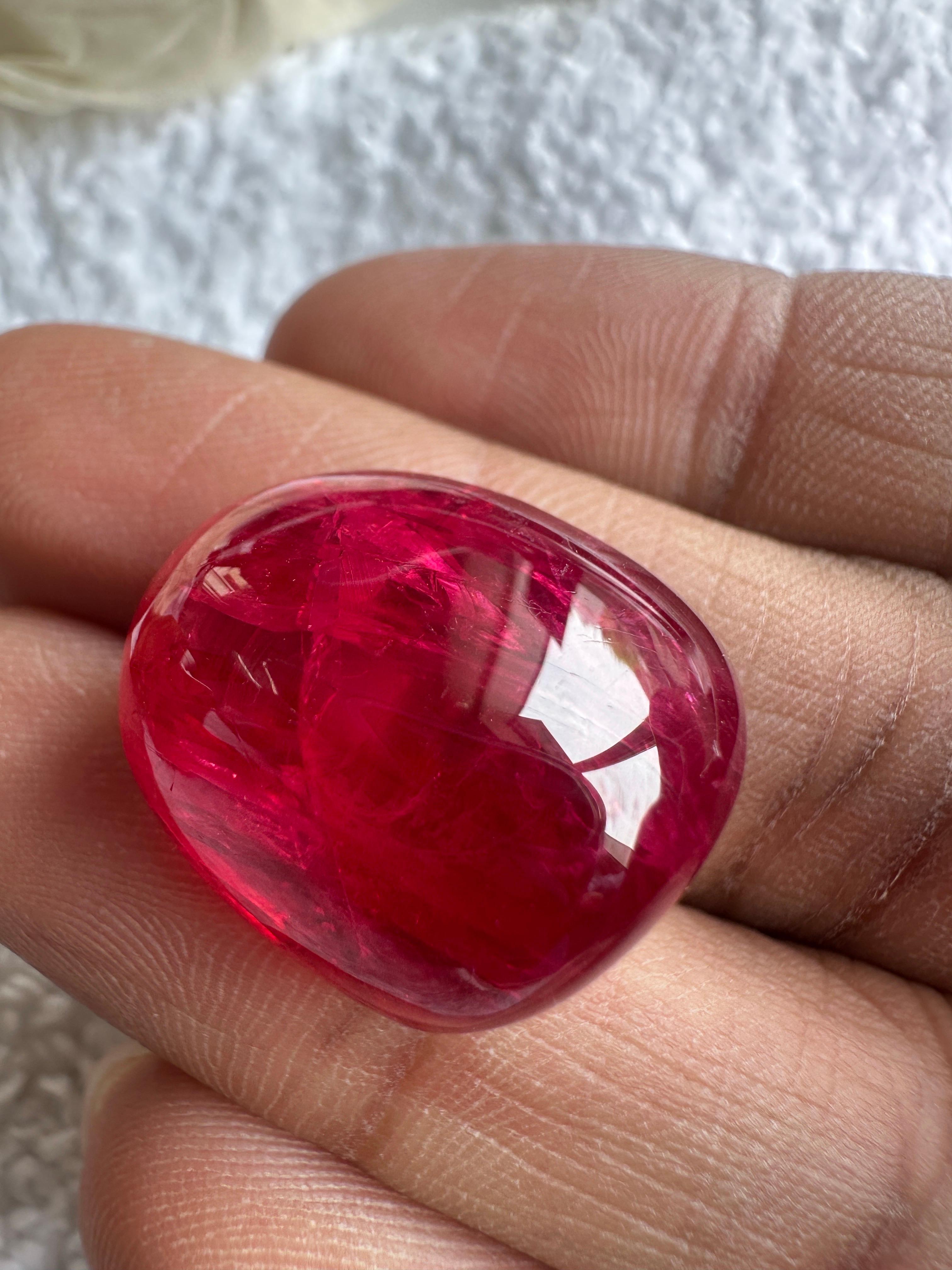 54.83 Carat Burmese Red Spinel Cabochon for Fine Jewelry For Sale 1