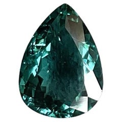 2.42 Carats greenish blue Tourmaline pear Faceted cut stone Natural Gemstone