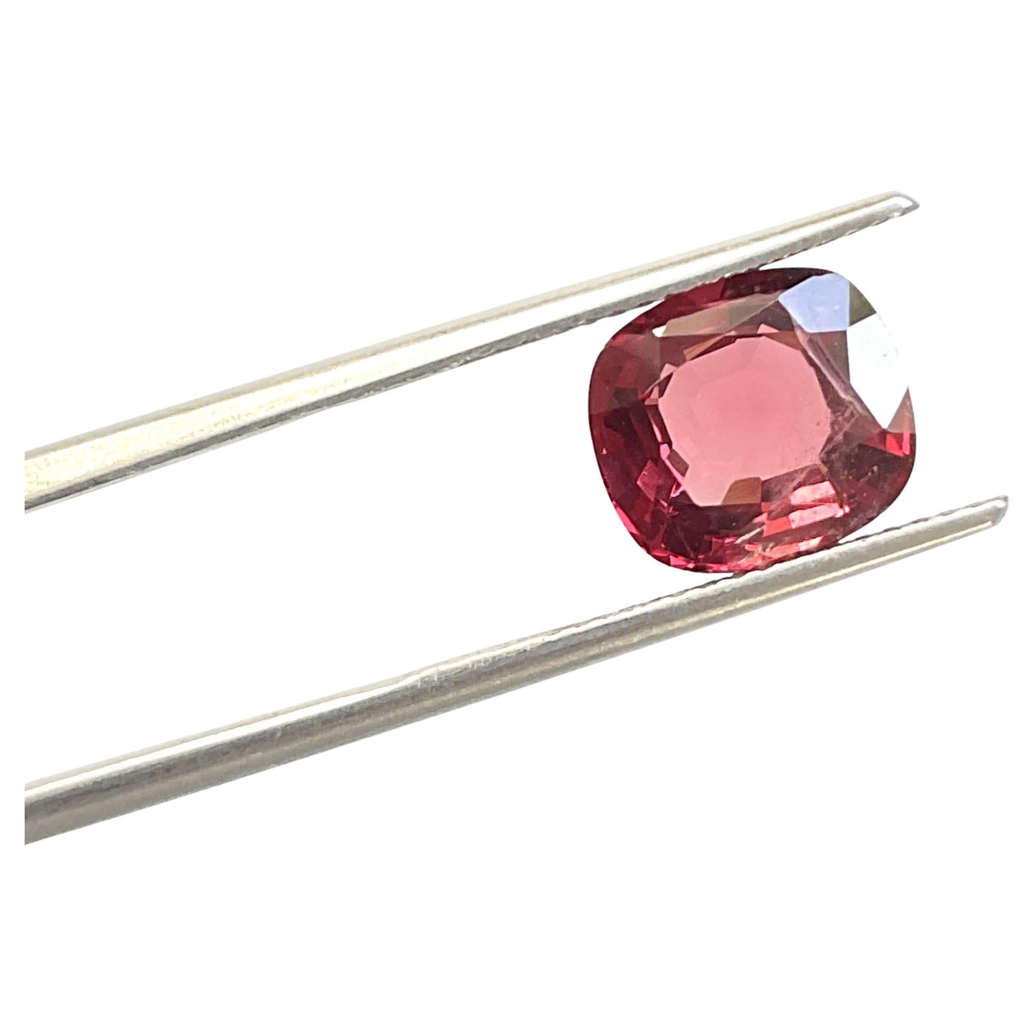 4.00 Carats Burmese Red Spinel Natural Cushion Cut stone Natural Gemstone
