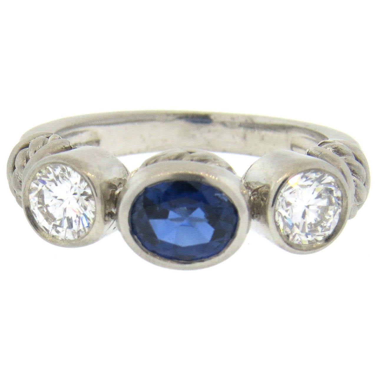 Judith Ripka Sapphire Diamond Gold Ring
