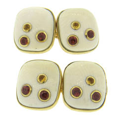 Trianon Tourmaline Citrine Gold Cufflinks 9