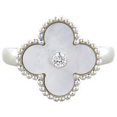 Van Cleef 
Arpels Vintage Alhambra Mother of Pearl Diamond Ring