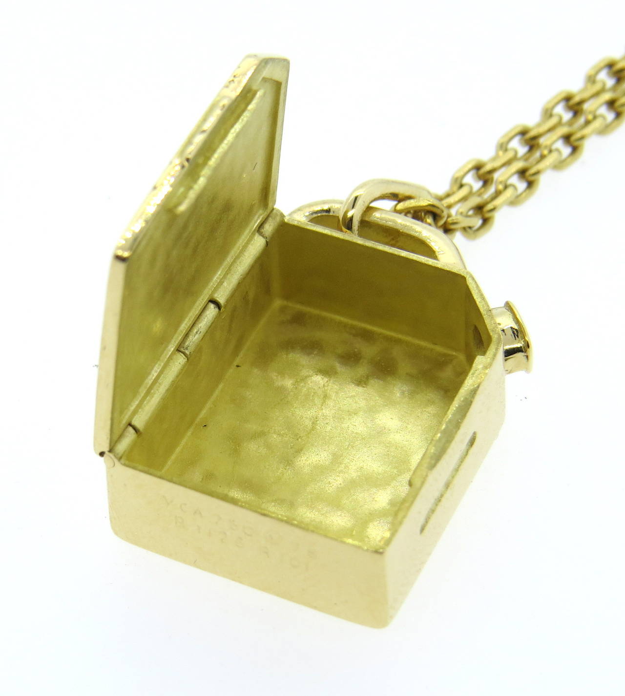 Women's 1970s Van Cleef & Arpels Gold Locket Pendant Necklace