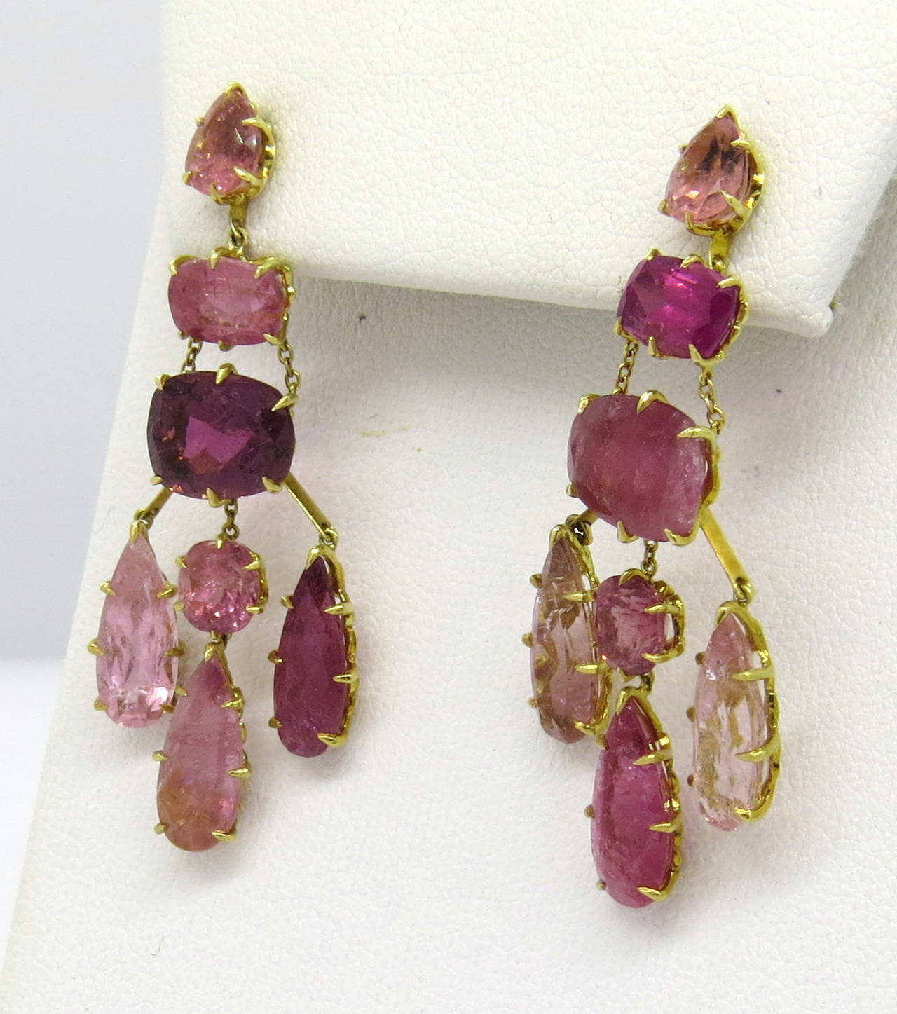 H. Stern Pink Tourmaline Gold Drop Earrings at 1stDibs | h stern 