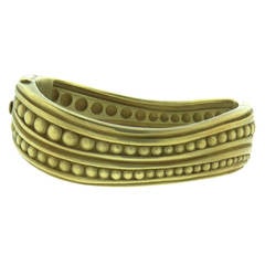 1980s Kieselstein-Cord Large Caviar Gold Bangle Bracelet