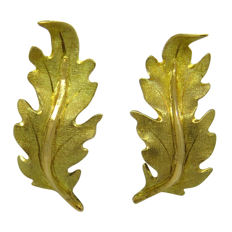 Mario Buccellati Gold Leaf Earrings