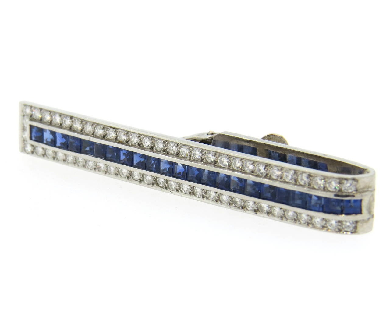sapphire tie clip