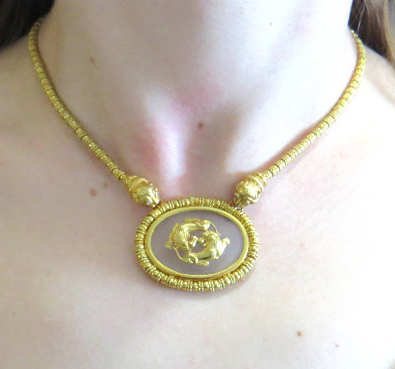 Women's Ilias Lalaounis Crystal Diamond Gold Chimera Necklace
