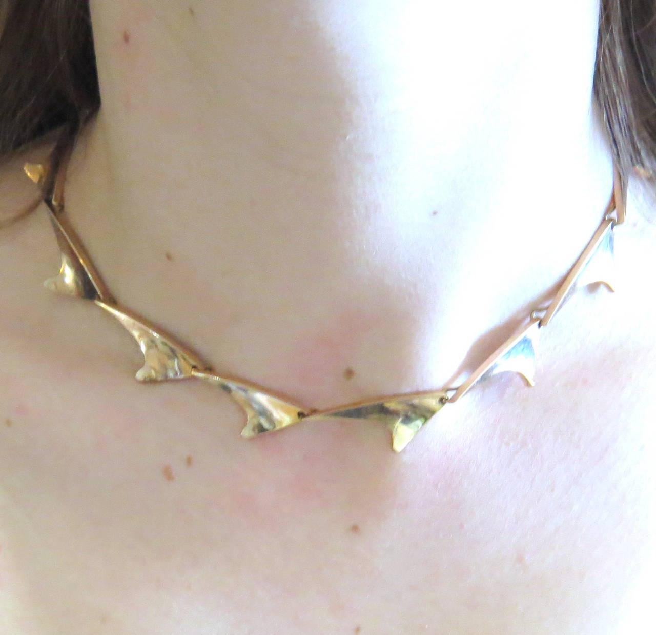 Women's Bent Knudsen Modernist Gold Necklace