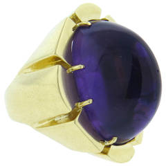 Massive Amethyst Gold Ring