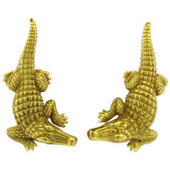 Barry Kieselstein-Cord Alligator Gold Earrings