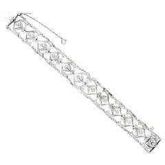 Beautiful Antique Edwardian Diamond Platinum Bracelet