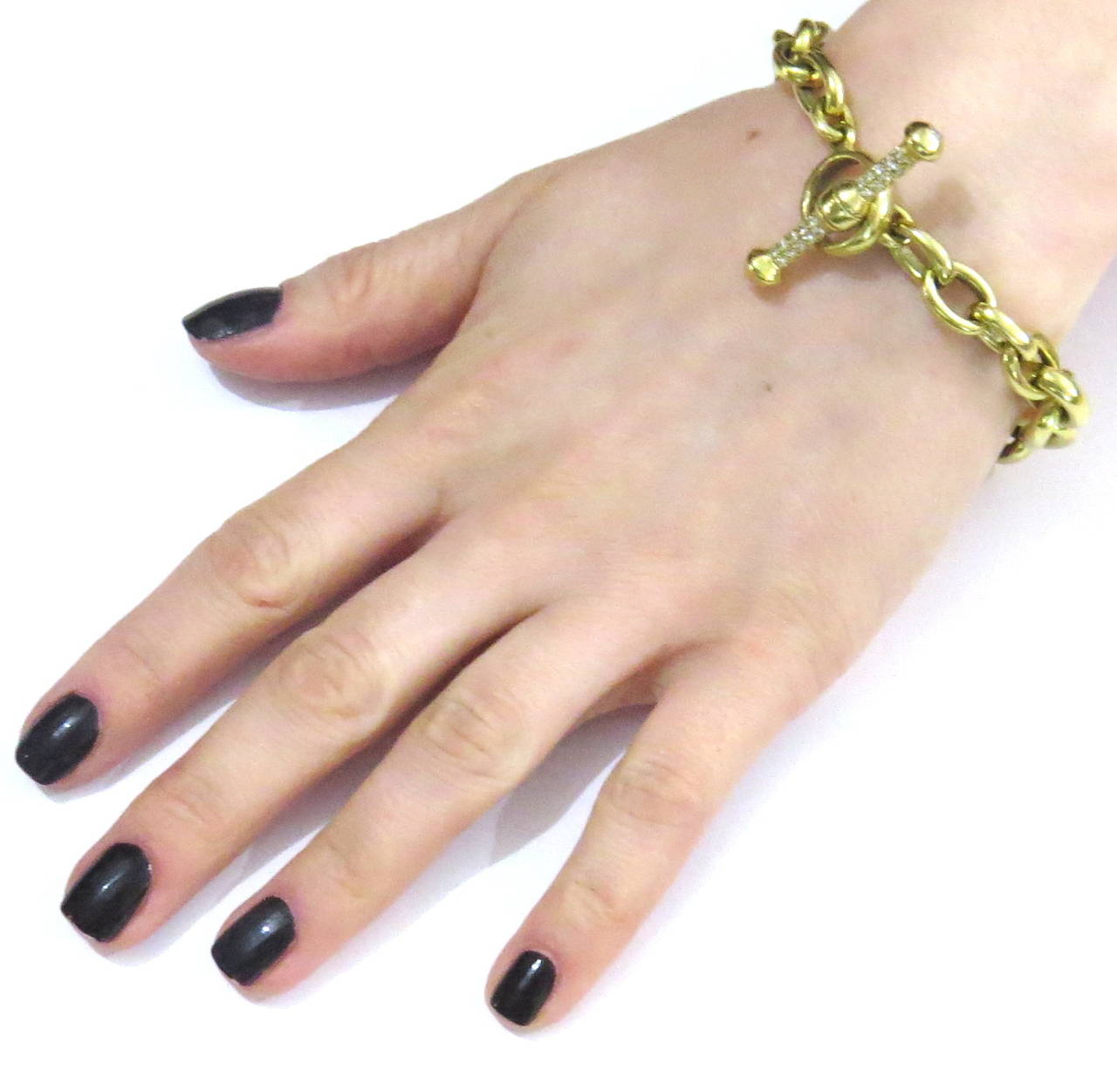 Barry Kieselstein-Cord Gold Diamond Toggle Bracelet 1