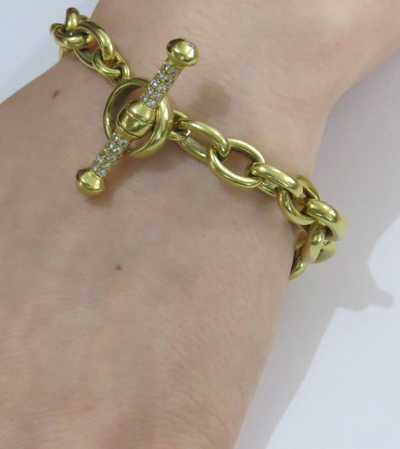 Barry Kieselstein-Cord Gold Diamond Toggle Bracelet 2