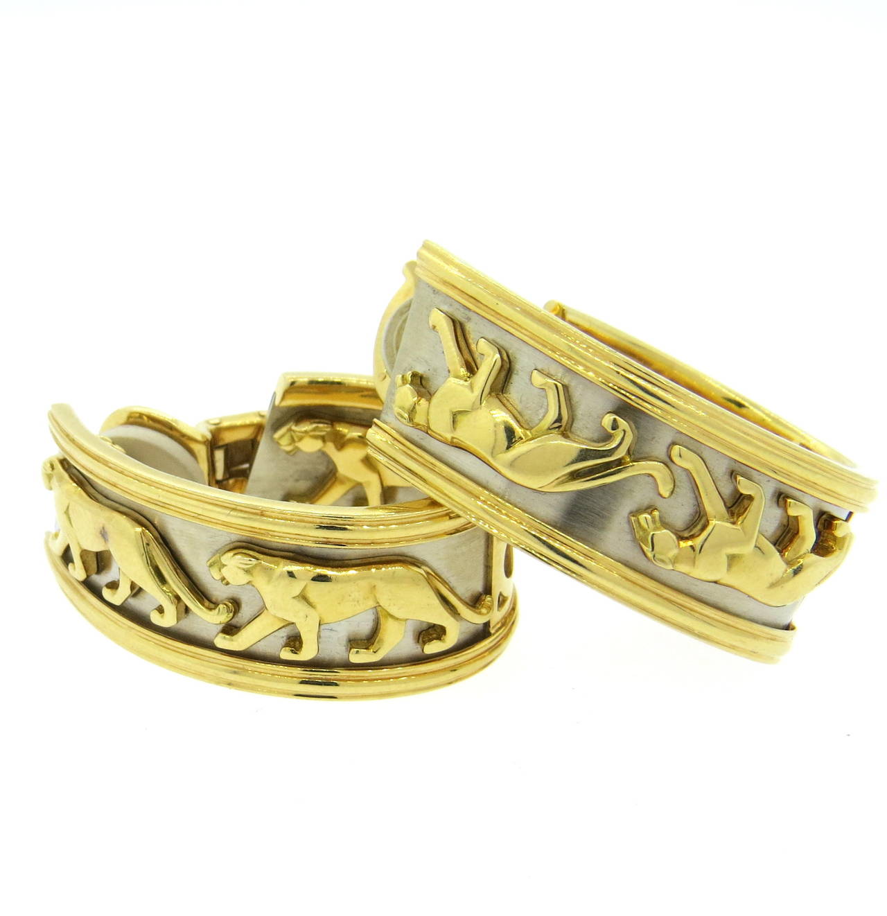 Large Cartier Panthere Gold Hoop Earrings At 1stdibs Women S Large Cartier Panthere Gold Hoop Earrings For