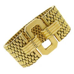 1960s Gold Wide Buckle Bracelet