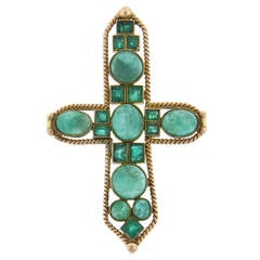 Antique Emerald Gold Pendant