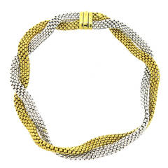 Fope Italy Woven Two Color Gold Necklace