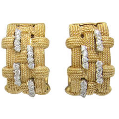 Roberto Coin Magnifica Diamond Gold Earrings