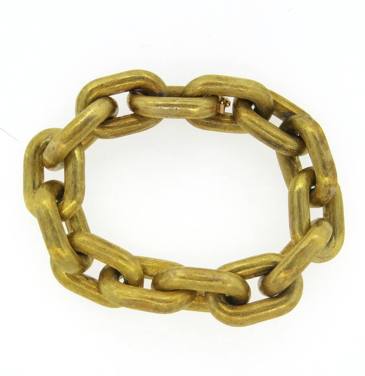 Women's Massive Brushed Gold Link Bracelet