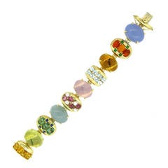 Beautiful Gem Set Gold Bracelet