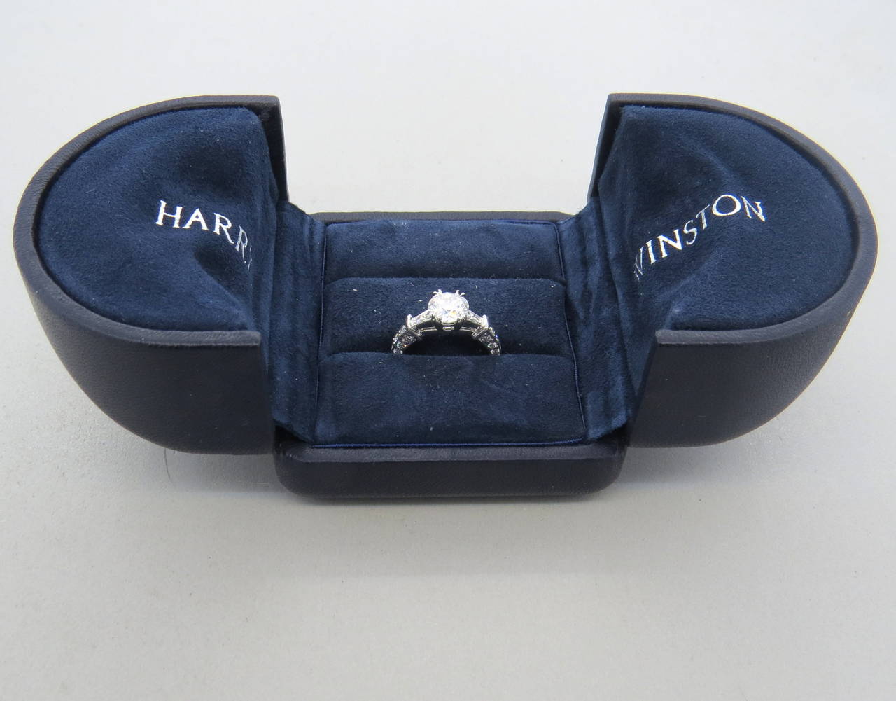 Harry Winston 1.12 Carat Diamond Platinum Engagement Ring 1
