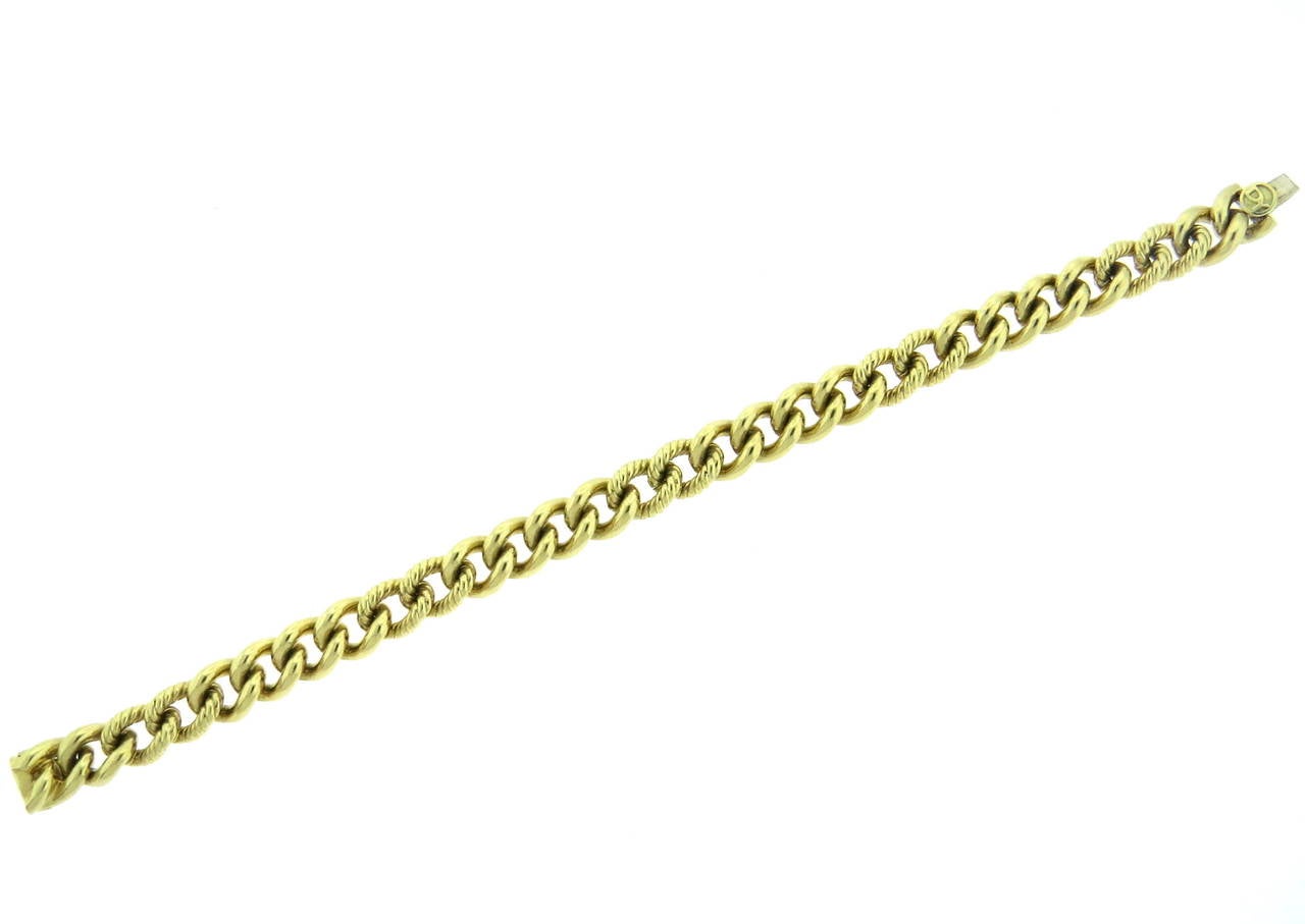 David Yurman Gold Chain Link Bracelet In Excellent Condition In Lambertville, NJ