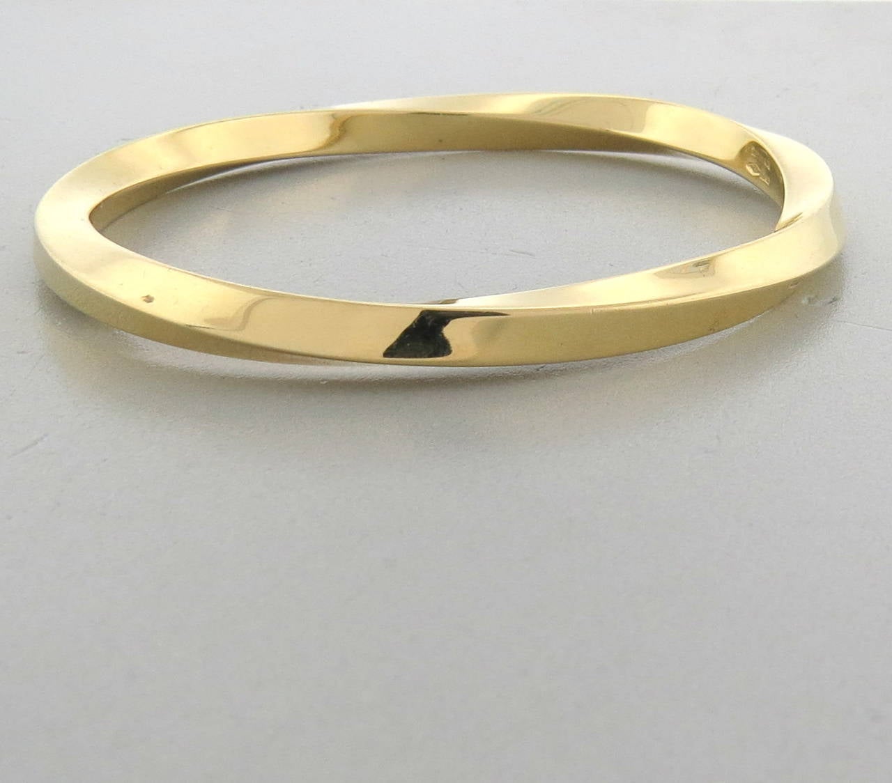 Classic Tiffany & Co Bangle Gold Bracelet, 6.6mm thick . Will fit -7