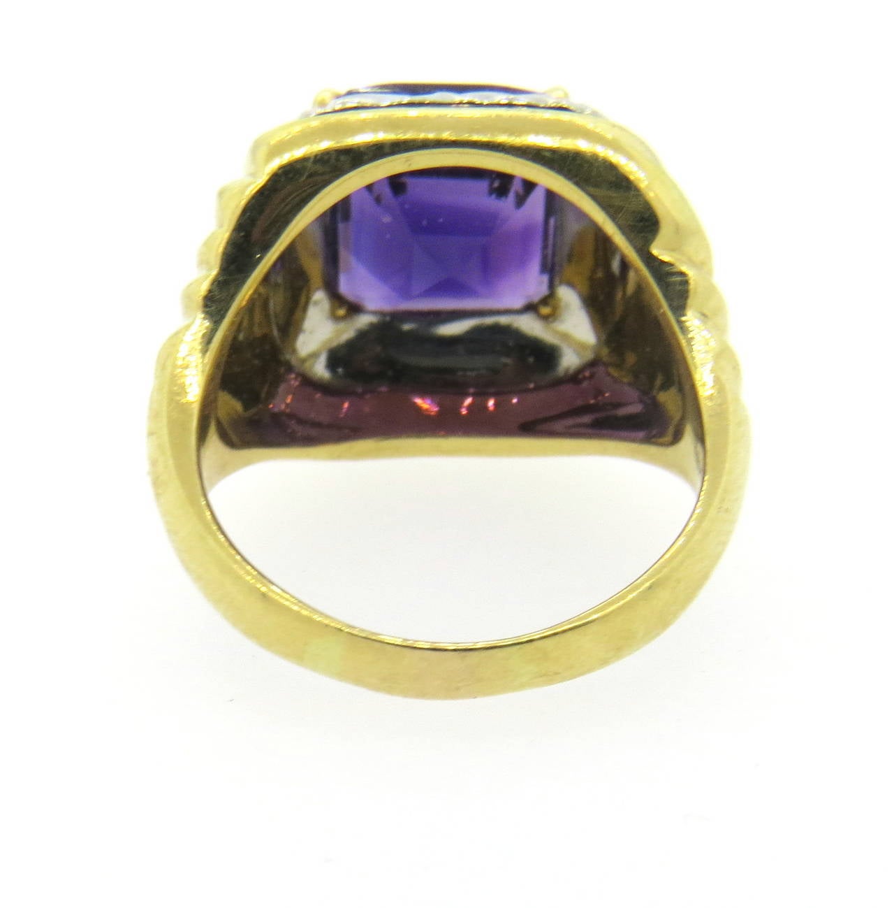 Michael Bondanza Amethyst Gold Platinum Ring In Excellent Condition In Lambertville, NJ