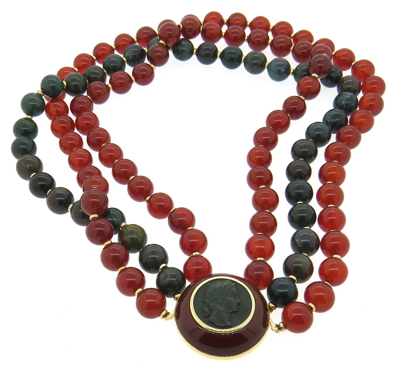 bloodstone bead necklace