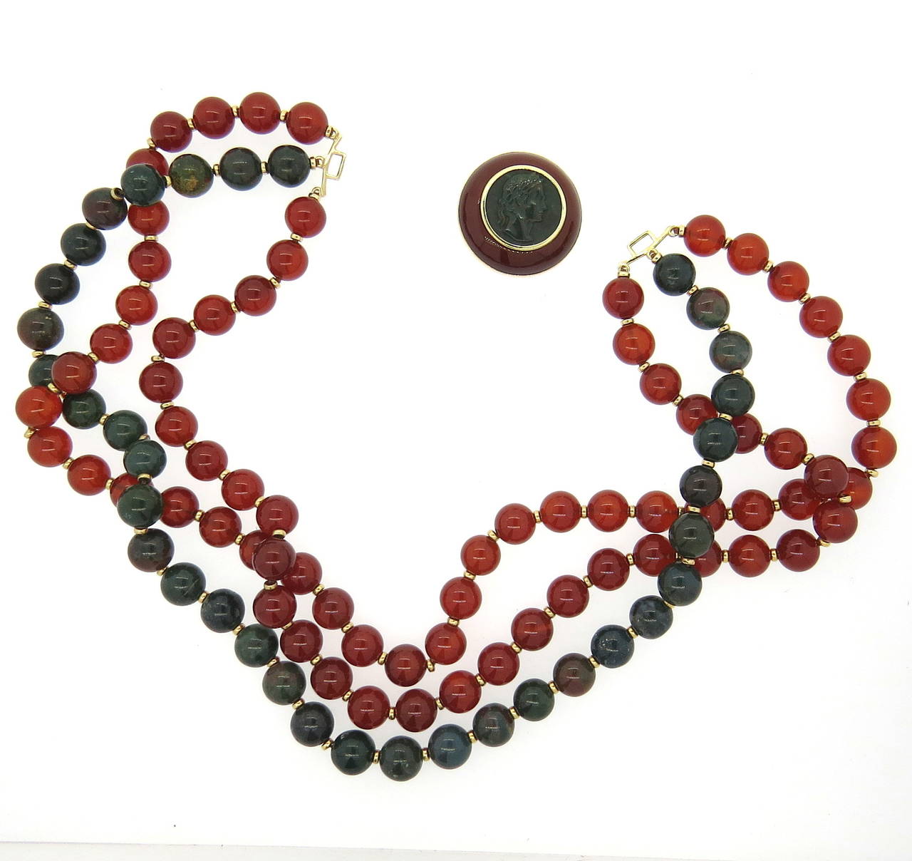 Women's Trianon Bloodstone Carnelian Bead Necklace