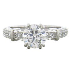 Harry Winston 1.12 Carat Diamond Platinum Engagement Ring
