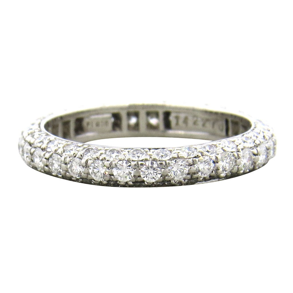 Harry Winston Diamond Platinum Wedding Band Ring at 1stdibs