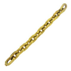 Massive Brushed Gold Link Bracelet