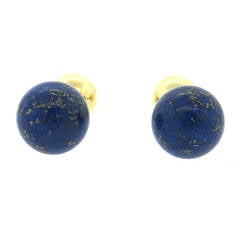 Gold Lapis Ball Cufflinks