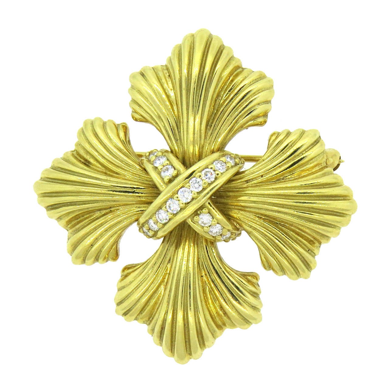 Diamond Gold Brooch Pin