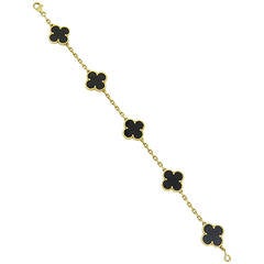 Van Cleef & Arpels VCA Vintage Alhambra Onyx Bracelet