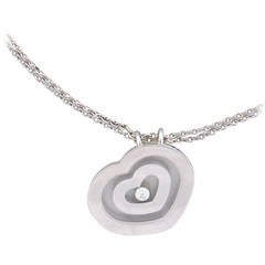 Chopard Happy Spirit Gold Diamond Heart Pendant Necklace