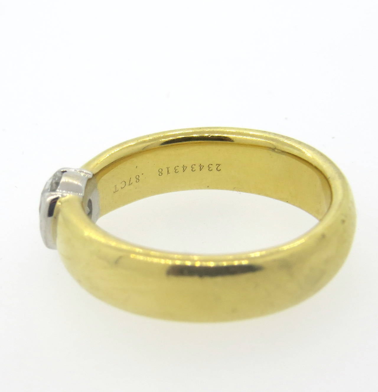 Tiffany & Co Gold Platinum 0.87ct Diamond Engagement Ring 2