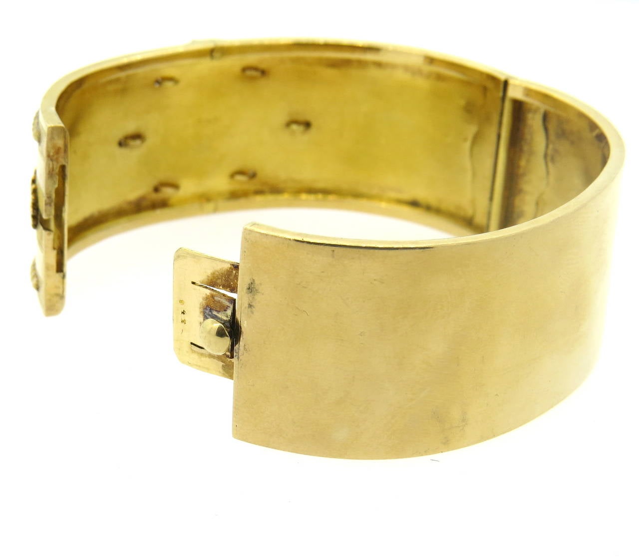 Women's Antique Victorian Diamond Gold Bangle Bracelet