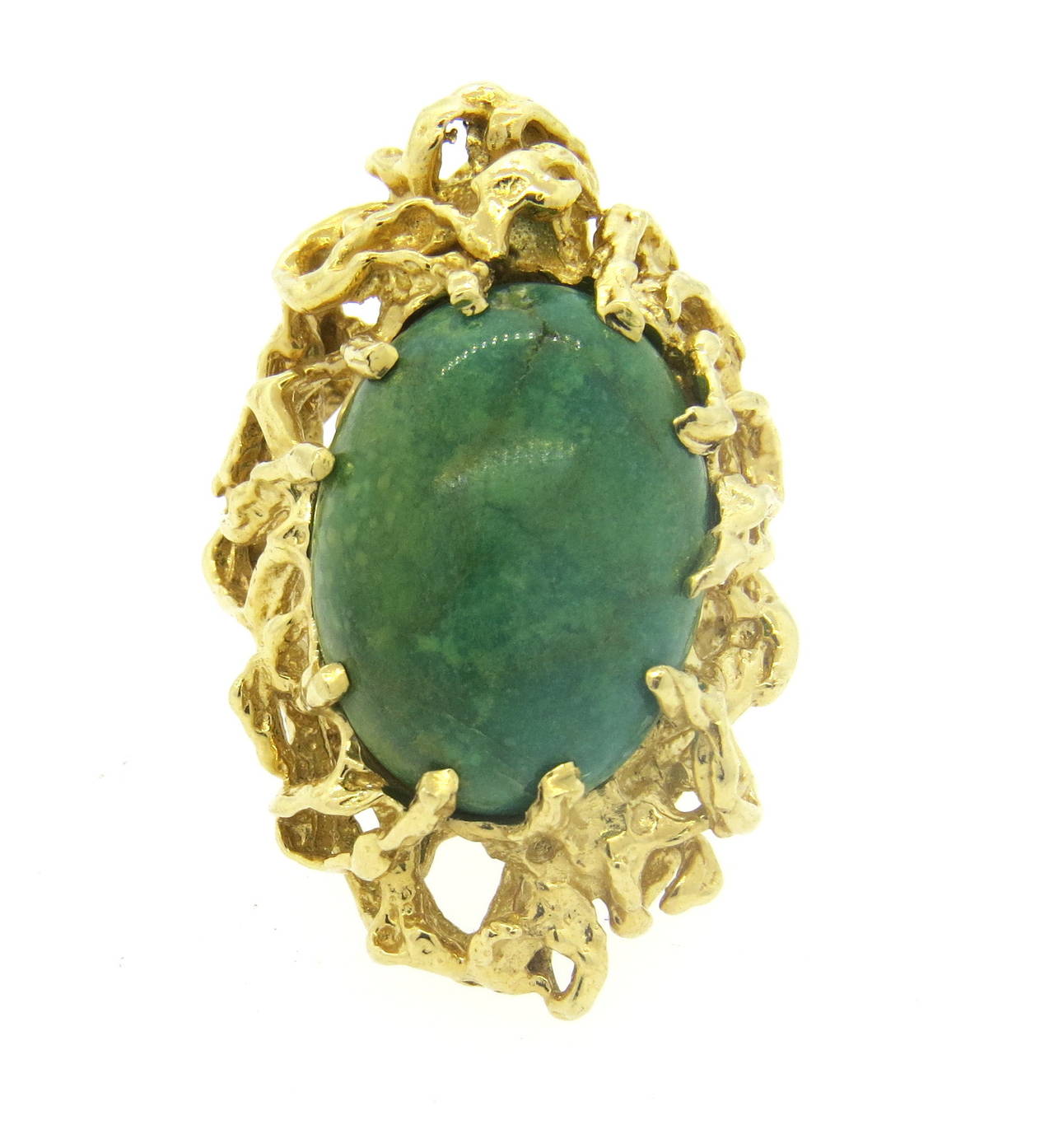 Larger Free Form Hardstone Gold Ring