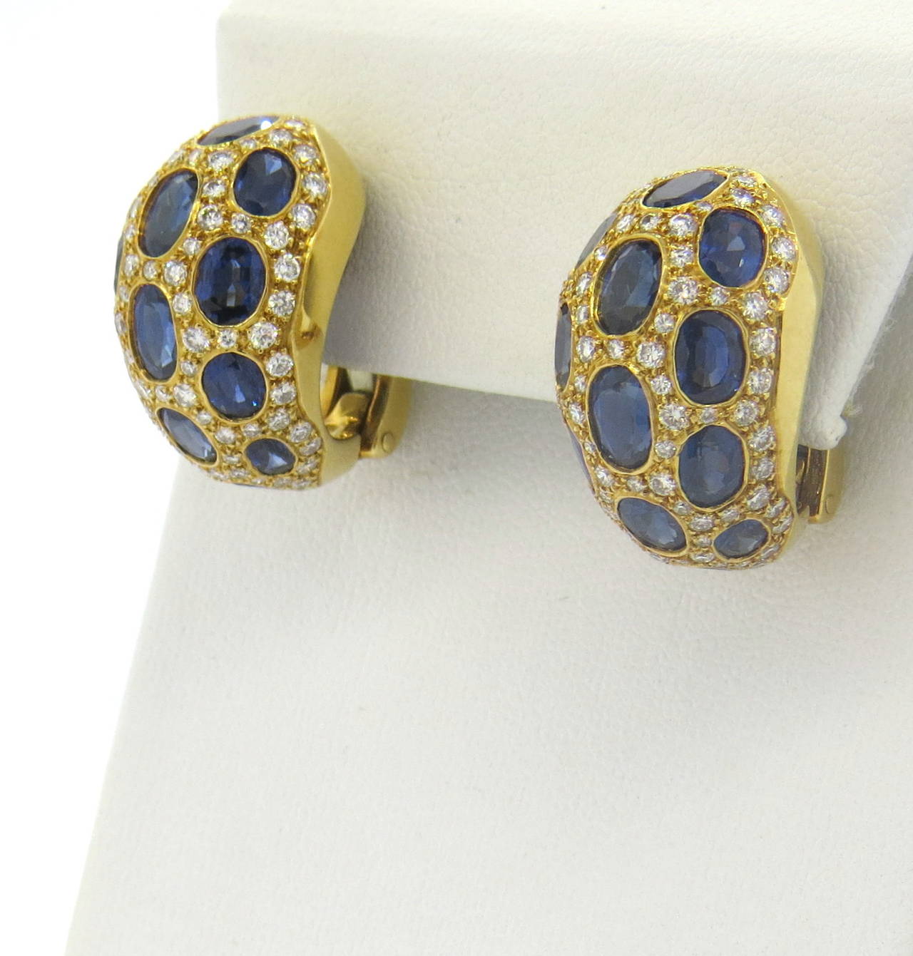 Women's Fine French Sapphire Diamond Earrings